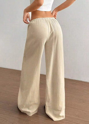 Full Size Drawstring Wide Leg Pants Plus Size - MimiStylez