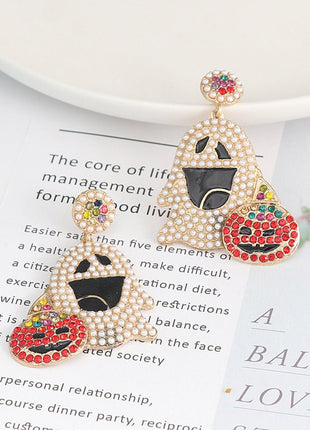 Ghost Rhinestone Alloy Earrings - MimiStylez