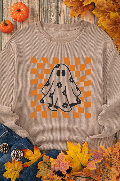 Ghost Round Neck Long Sleeve Sweatshirt - MimiStylez
