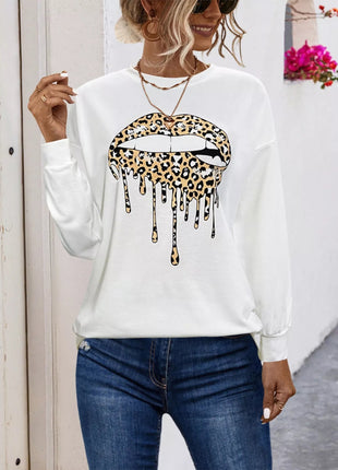 Graphic Round Neck Dropped Shoulder T-Shirt - MimiStylez