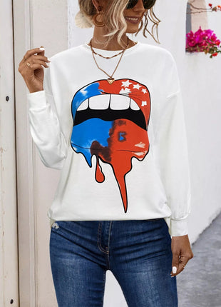 Graphic Round Neck Dropped Shoulder T-Shirt - MimiStylez
