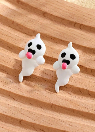 Halloween Ghost and Pumpkin Dangle Earrings - MimiStylez
