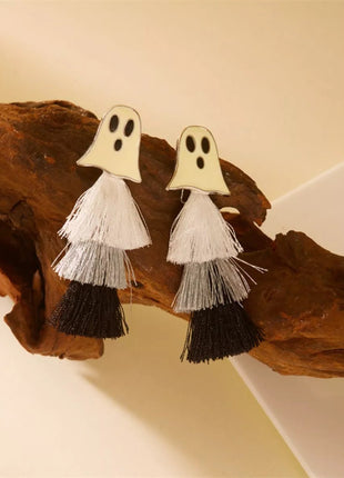 Halloween Ghost and Pumpkin Dangle Earrings - MimiStylez