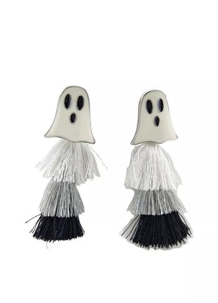 Halloween Ghost and Pumpkin Dangle Earrings - MimiStylez