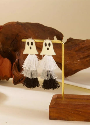Halloween Ghost and Pumpkin Dangle Earrings - MimiStylez