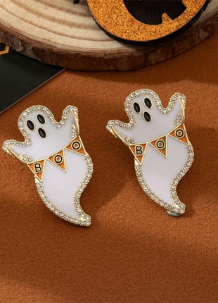 Halloween Ghost and Pumpkin Dangle Earrings - MimiStylez