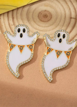 Halloween Ghost and Pumpkin Dangle Earrings - MimiStylez