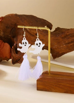 Halloween Ghost and Pumpkin Dangle Earrings - MimiStylez
