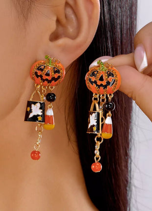 Halloween Pumpkin Drop Earrings - MimiStylez