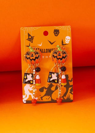 Halloween Pumpkin Drop Earrings - MimiStylez