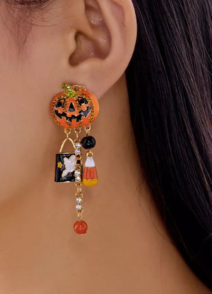 Halloween Pumpkin Drop Earrings - MimiStylez