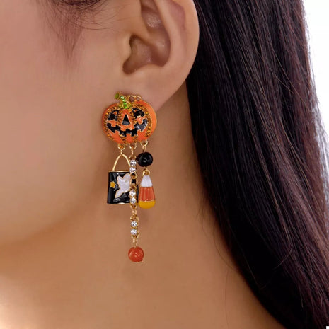 Halloween Pumpkin Drop Earrings - MimiStylez