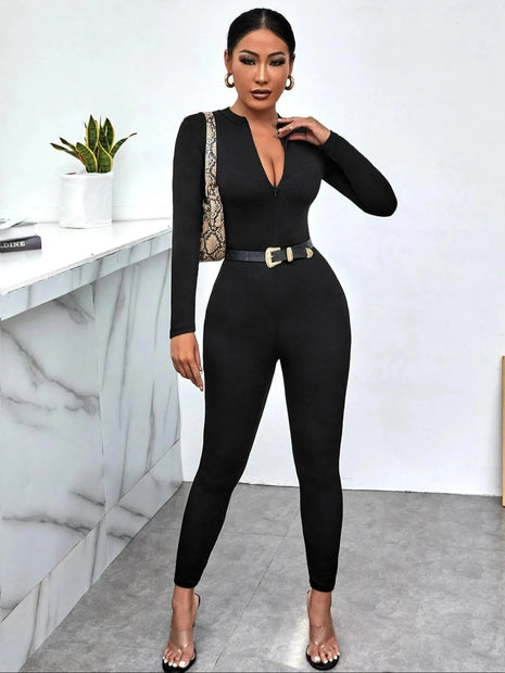 Long Sleeve Bodycon Jumpsuit - MimiStylez