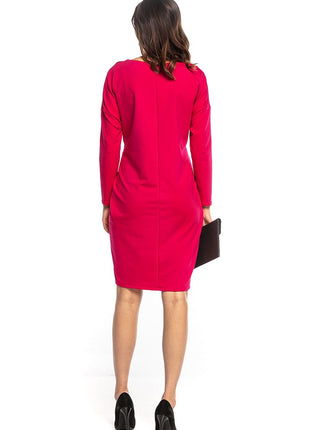 Loose Cotton Knit Midi Dress with Kimono Top & Sewn - In Tie Belt - MimiStylez