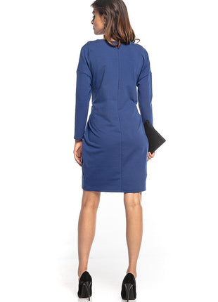 Loose Cotton Knit Midi Dress with Kimono Top & Sewn - In Tie Belt - MimiStylez