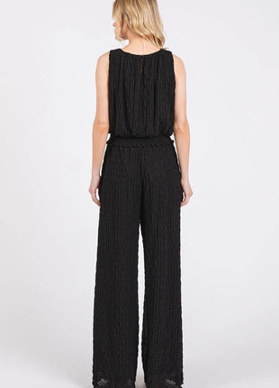 Mittoshop Textured Stretchy Crop Tank and Pants Set - MimiStylez