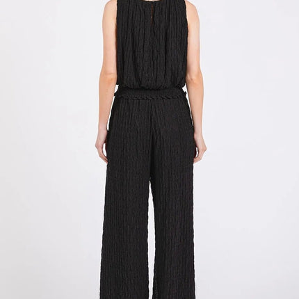 Mittoshop Textured Stretchy Crop Tank and Pants Set - MimiStylez