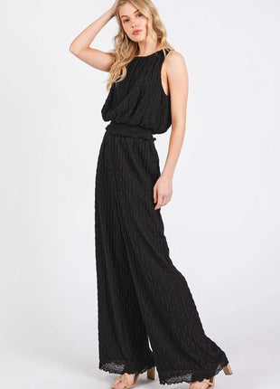 Mittoshop Textured Stretchy Crop Tank and Pants Set - MimiStylez