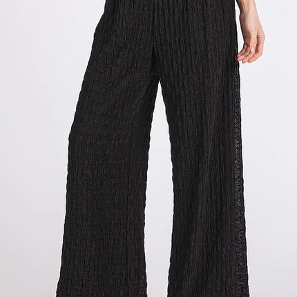 Mittoshop Textured Stretchy Crop Tank and Pants Set - MimiStylez