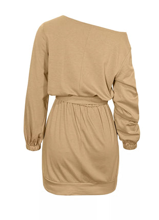 One Shoulder Tie Waist Dress - MimiStylez