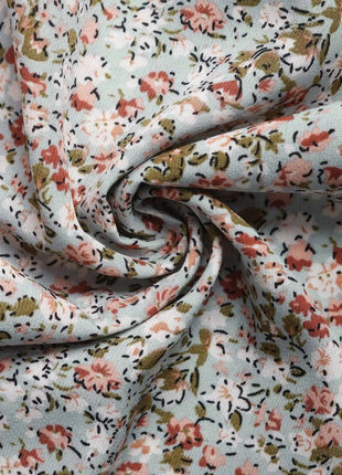 Perfee Ditsy Floral Smocked Square Neck Puff Sleeve Jumpsuit - MimiStylez