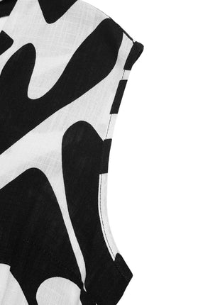 Printed Sleeveless Wide Leg Jumpsuit - MimiStylez