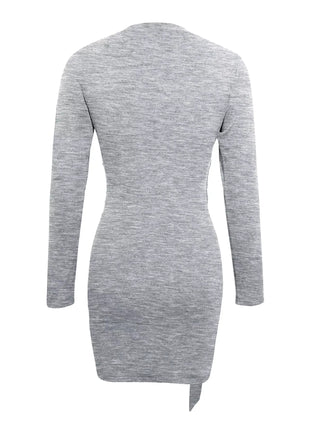 Round Neck Long Sleeve Bodycon Dress - MimiStylez