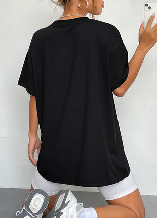 Round Neck Short Sleeve Ghost Graphic T-Shirt - MimiStylez