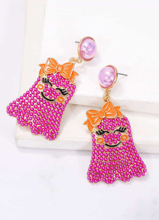 Smiling Ghost Shape Synthetic Pearl Earrings - MimiStylez