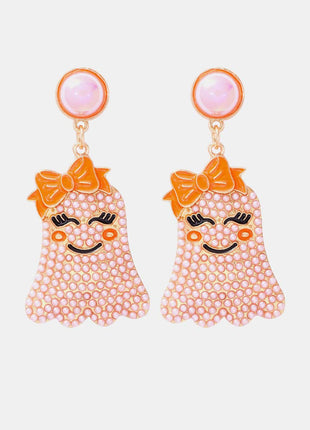 Smiling Ghost Shape Synthetic Pearl Earrings - MimiStylez