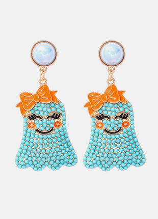 Smiling Ghost Shape Synthetic Pearl Earrings - MimiStylez