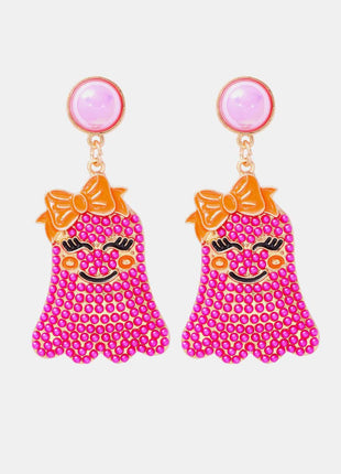 Smiling Ghost Shape Synthetic Pearl Earrings - MimiStylez