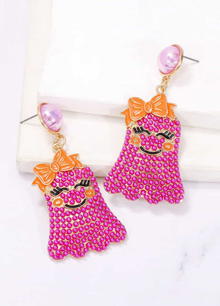 Smiling Ghost Shape Synthetic Pearl Earrings - MimiStylez