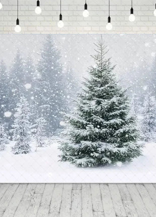 Snow Scene White Forest Art Style Backdrop Cloud Photography Background Winter Christmas Party Backdrop Decorations - MimiStylez