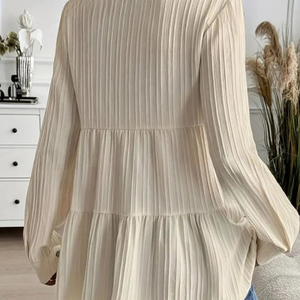 Striped Button - Down Tiered Shirt - MimiStylez