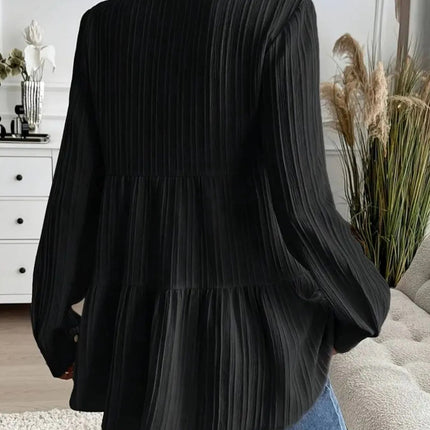Striped Button - Down Tiered Shirt - MimiStylez