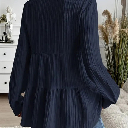 Striped Button - Down Tiered Shirt - MimiStylez