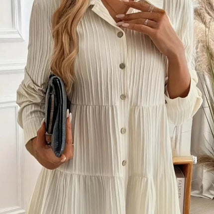 Striped Button - Down Tiered Shirt - MimiStylez