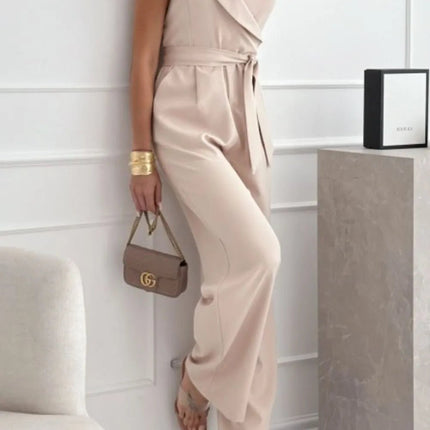 Surplice Sleeveless Wide Leg Jumpsuit - MimiStylez