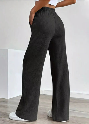 Texture Wide Leg Pants - MimiStylez