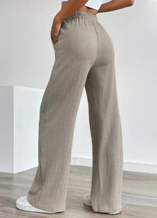Texture Wide Leg Pants - MimiStylez