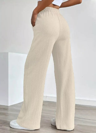 Texture Wide Leg Pants - MimiStylez