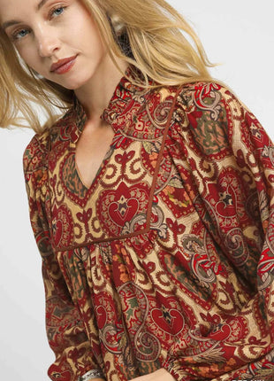 Umgee Boho Mix Paisley Babydoll Dress - MimiStylez