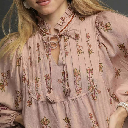 Umgee Floral Boho Peasant Blouse - MimiStylez