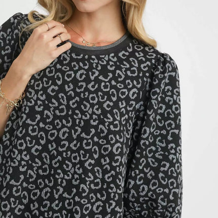Umgee Leopard Print Jacquard Mini Dress - MimiStylez