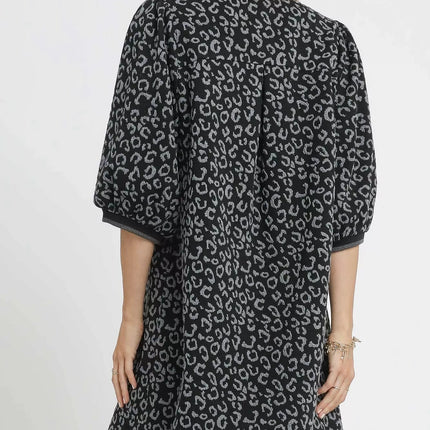 Umgee Leopard Print Jacquard Mini Dress - MimiStylez