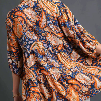 Umgee Mix Paisley Boho Tunic Blouse - MimiStylez