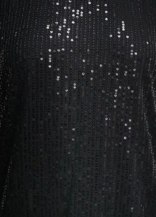 V - Neck Sequin Cap Sleeve Top - MimiStylez