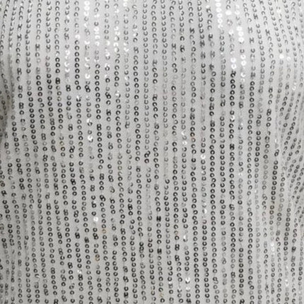 V - Neck Sequin Cap Sleeve Top - MimiStylez