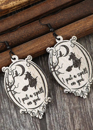 Witch Wooden Dangle Earrings - MimiStylez